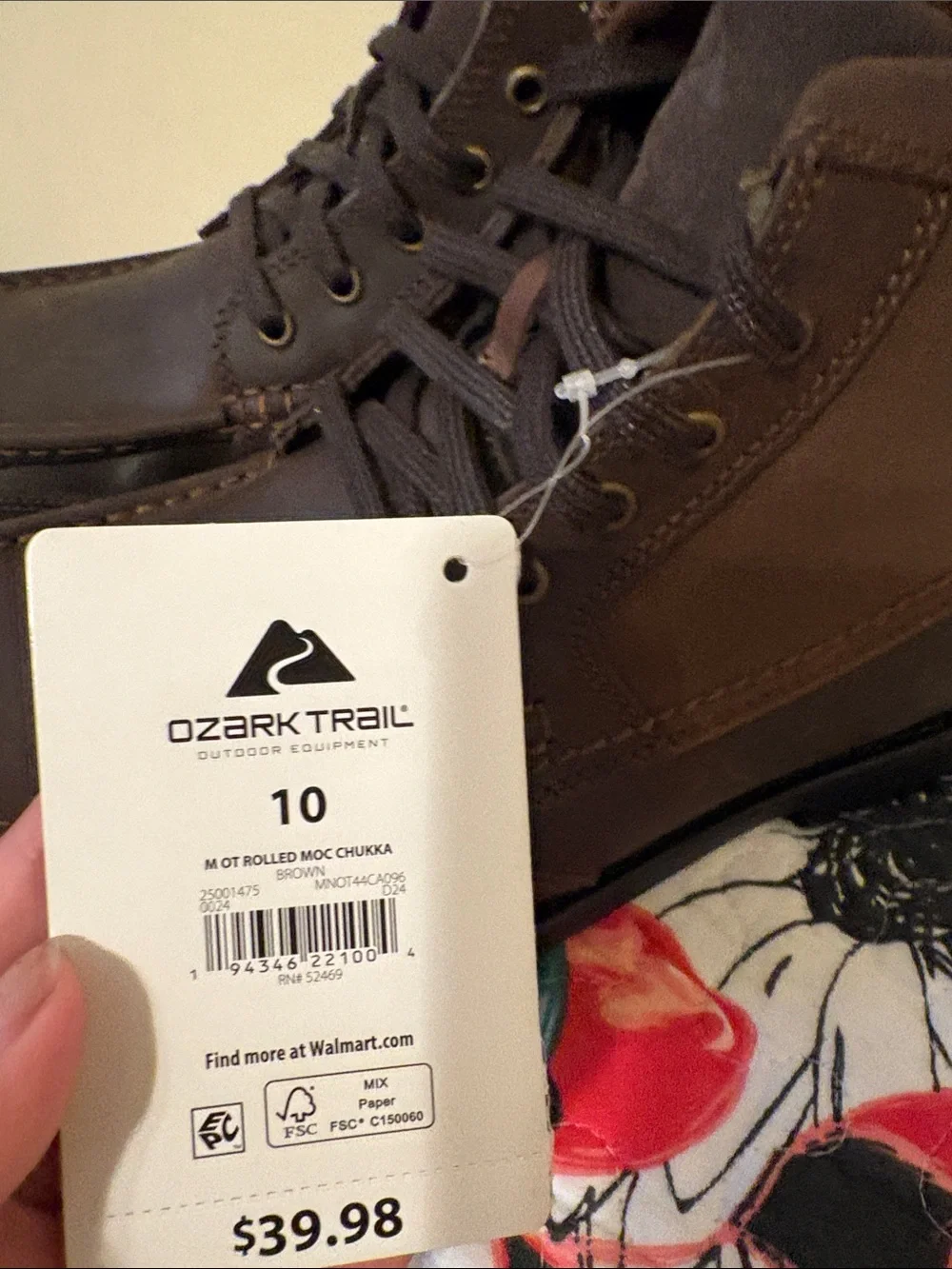 Ozark Trail Brown Lace-Up Moc Toe Chukka Boots